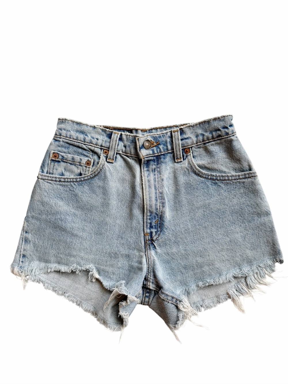90s Vintage Levis 505 Cut Off Denim Shorts Frayed Destroyed High Rise 5 Medium